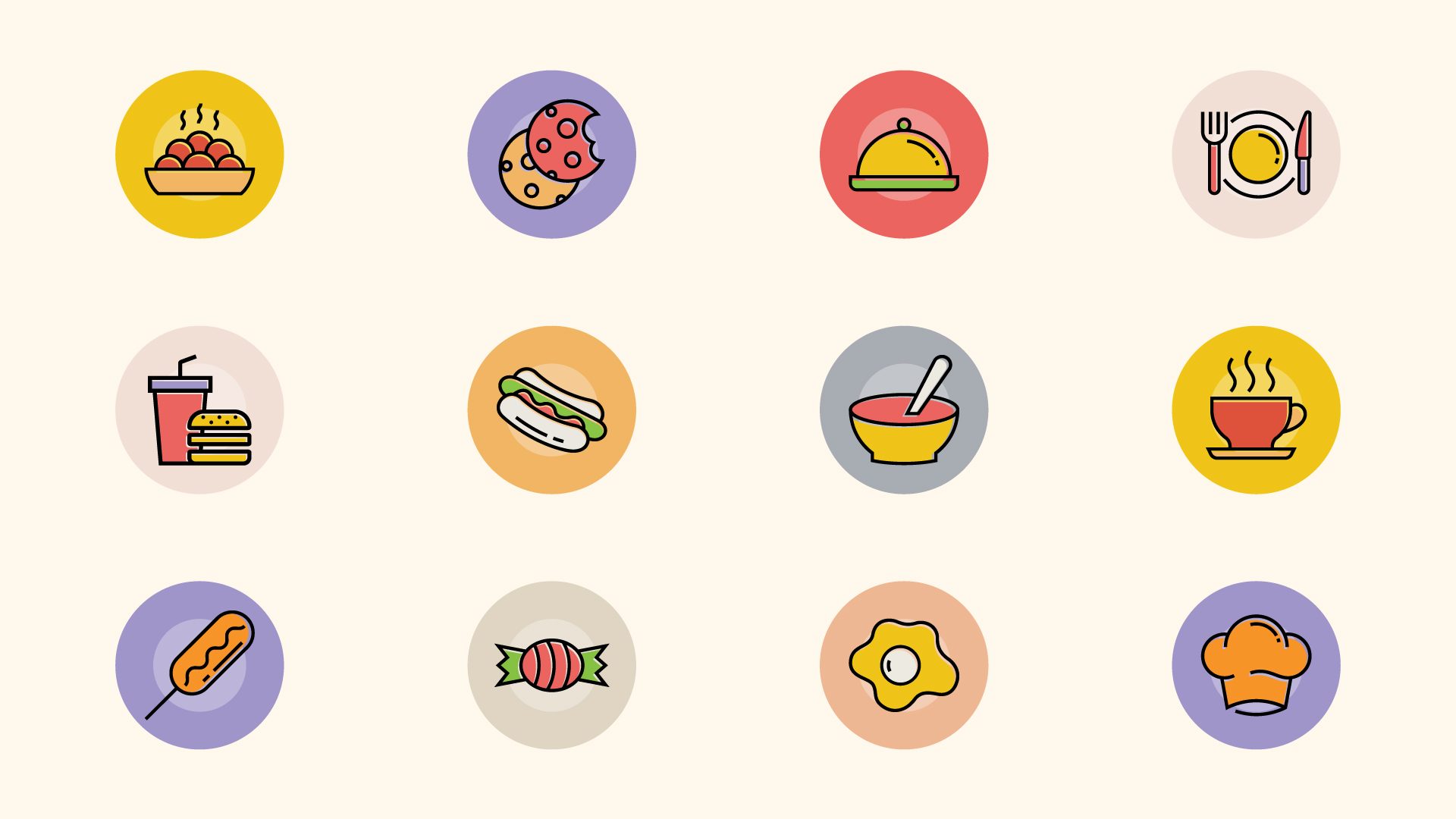 Food Category Icon Design